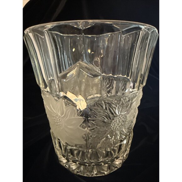 Rare Champagne Ice Bucket Sunflower Motif Heavy Crystal Glass. - Picture 5 of 13